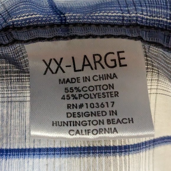 Coastal* Men's Short Sleeve Snap Button Down Curved Hem Pocket Shirt~ Size XXL - Picture 4 of 11